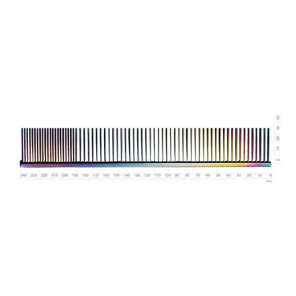 Colored Titanium-Plated Long Straight Grooming Comb